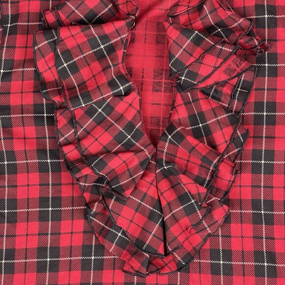 Lauren Jeans Co. Ralph Lauren Long Sleeve Blouse Women's PM Red Plaid Ruffle - Picture 16 of 16